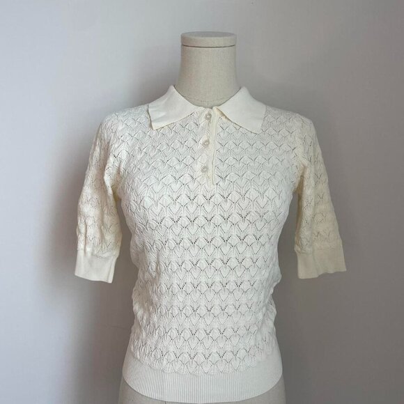 Sea Rue Fine Gauge Knit Polo Shirt | Women’s Size Small - Picture 1 of 3